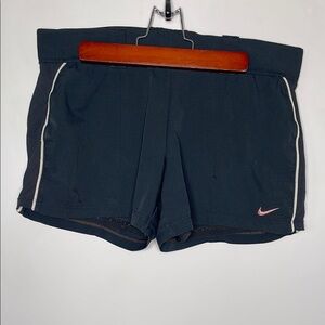 Nike Black Athletic Shorts with Pink Logo